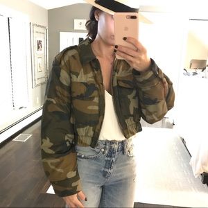 army fatigue crop jacket